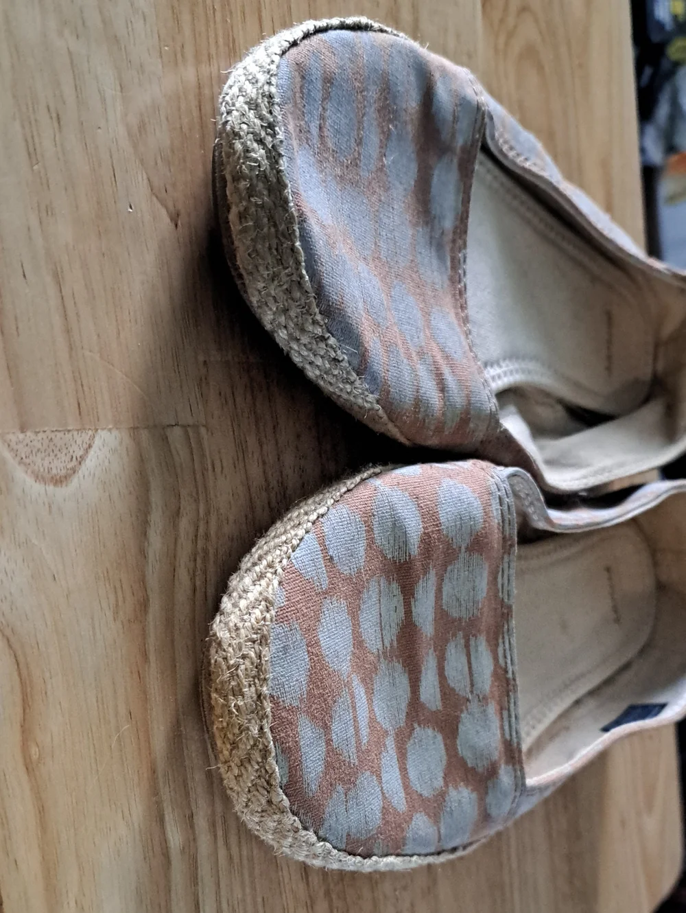Sanuk Women's Polka Dot Espadrilles in Brown and Gray